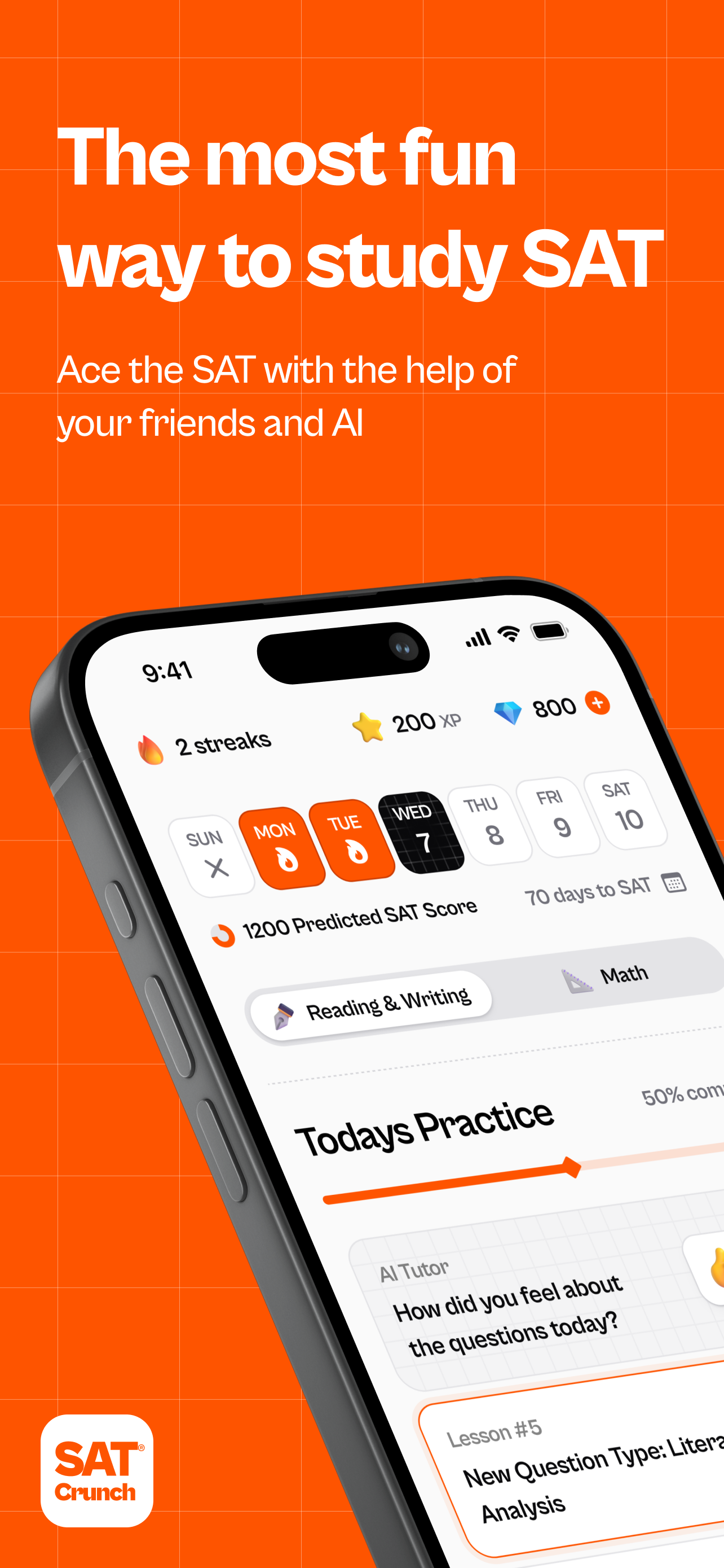 SAT Crunch App Preview - AI-Powered SAT Tutoring