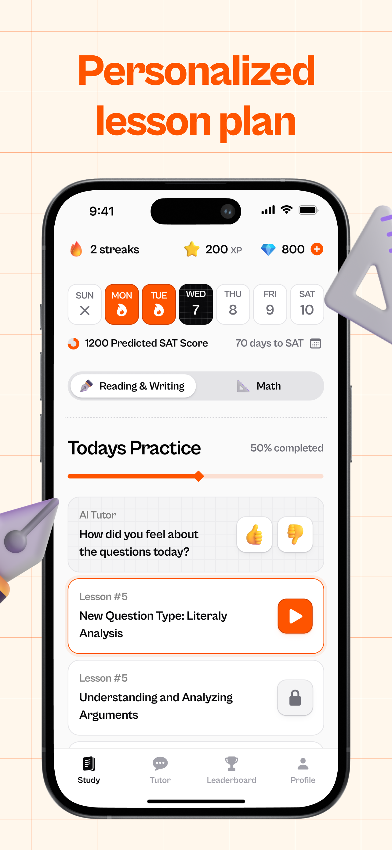 SAT Crunch Screenshot - Personalized Study Plan